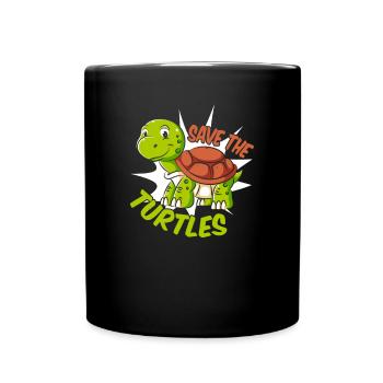 Save The Turtles Giant Tortoise Turtle - Full Colour Mug - black - Front