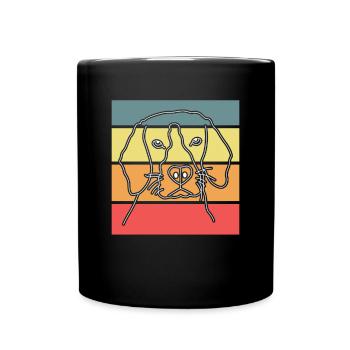 Dog Dog Head Retro - Full Colour Mug - black - Front