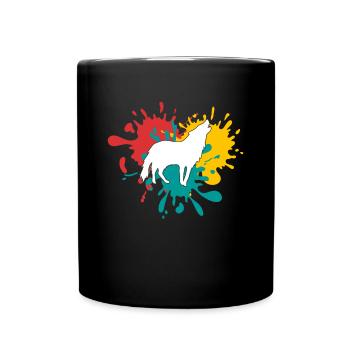 Silhouette de loup - Mug uni - noir - Devant