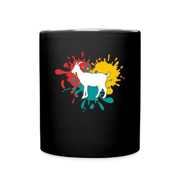 Ziege - Tasse einfarbig - Schwarz - Vorne