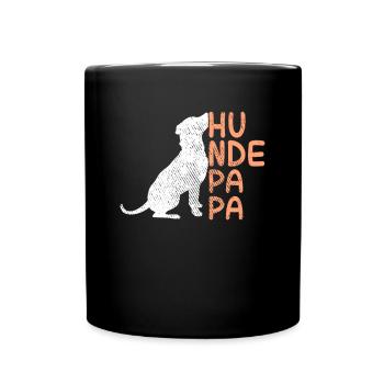 Hunde Papa - Tasse einfarbig - Schwarz - Vorne