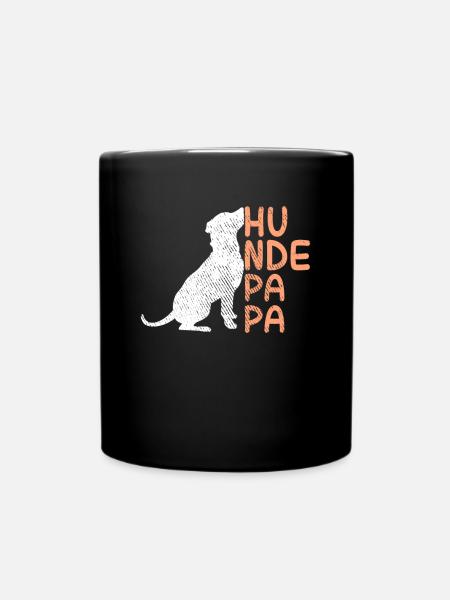 Hunde Papa - Tasse einfarbig - Schwarz
