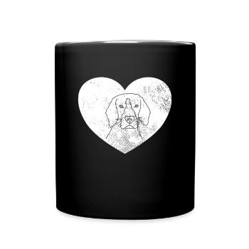 Dog Dog Head Retro - Full Colour Mug - black - Front