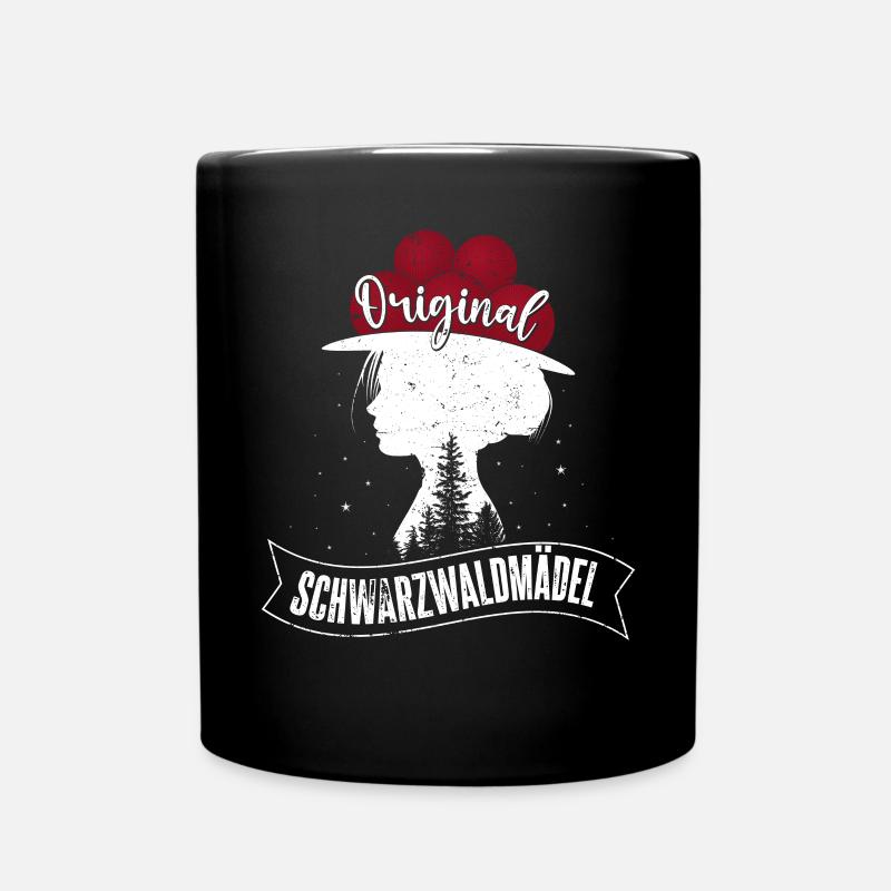 Original Schwarzwaldmädel Schwarzwald Bollenhut - Tasse einfarbig - Schwarz