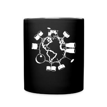 Joueur de tambour Instruments de batterie Batteur Jour de la Terre - Mug uni - noir - Devant