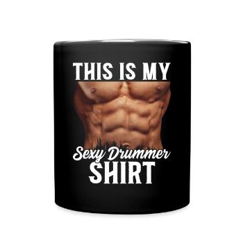 C’est mon batteur fou Shirt Batteur - Mug uni - noir - Devant