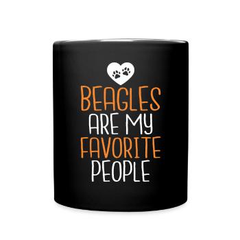 Beagle Geschenk Beagle Besitzer - Tasse einfarbig - Schwarz - Vorne
