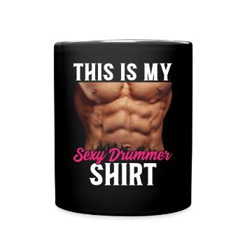 C’est mon batteur fou chemise batteur batteur joueur de tambour - Mug uni - noir - Devant