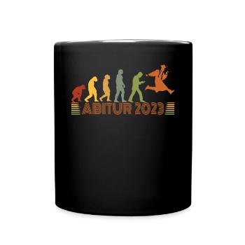 Abi 2023 Abitur bestanden Evolution retro Abitur - Tasse einfarbig - Schwarz - Vorne