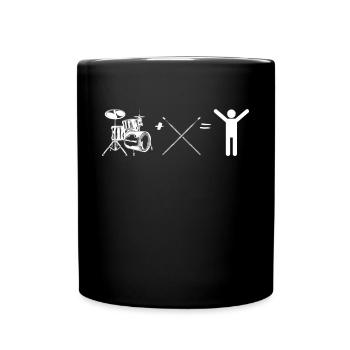 Drum Player Stick Figure Drummer - Tasse einfarbig - Schwarz - Vorne