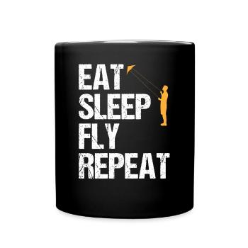 Drachensteigen Spruch Drachenfliegen Geschenk - Tasse einfarbig - Schwarz - Vorne