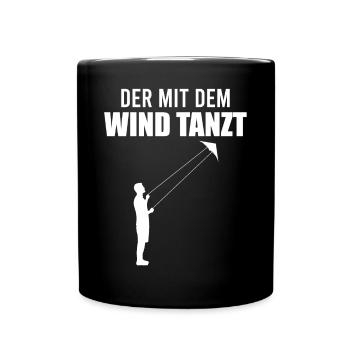 Drachensteigen Spruch Drachenfliegen Geschenk - Tasse einfarbig - Schwarz - Vorne