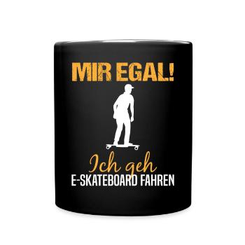 E-Skateboard Spruch Elektro-Skateboard Geschenk - Tasse einfarbig - Schwarz - Vorne