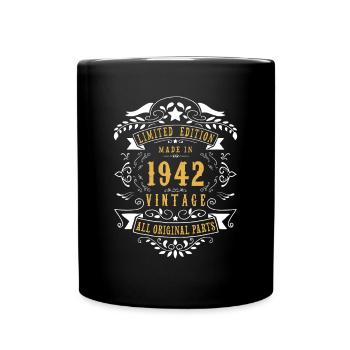 80 Jahre alt 80. Geburtstag Jahrgang 1942 Männer W - Tasse einfarbig - Schwarz - Vorne