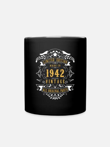 80 ans 80e anniversaire Fait né en 1942 Hommes W - Mug uni - noir