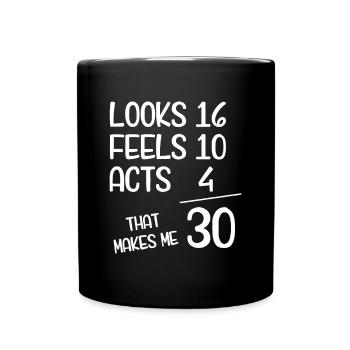 Lustiger 30-jähriger 30. Geburtstag geboren 1992beste 3 - Tasse einfarbig - Schwarz - Vorne