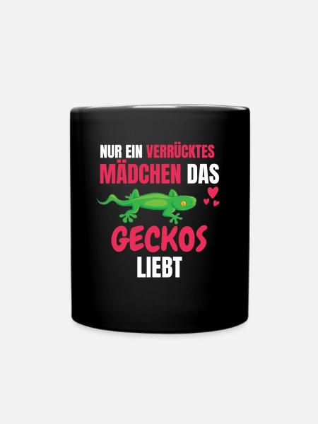 Gecko Mädchen Reptilien Tier Geschenk Gecko - Tasse einfarbig - Schwarz