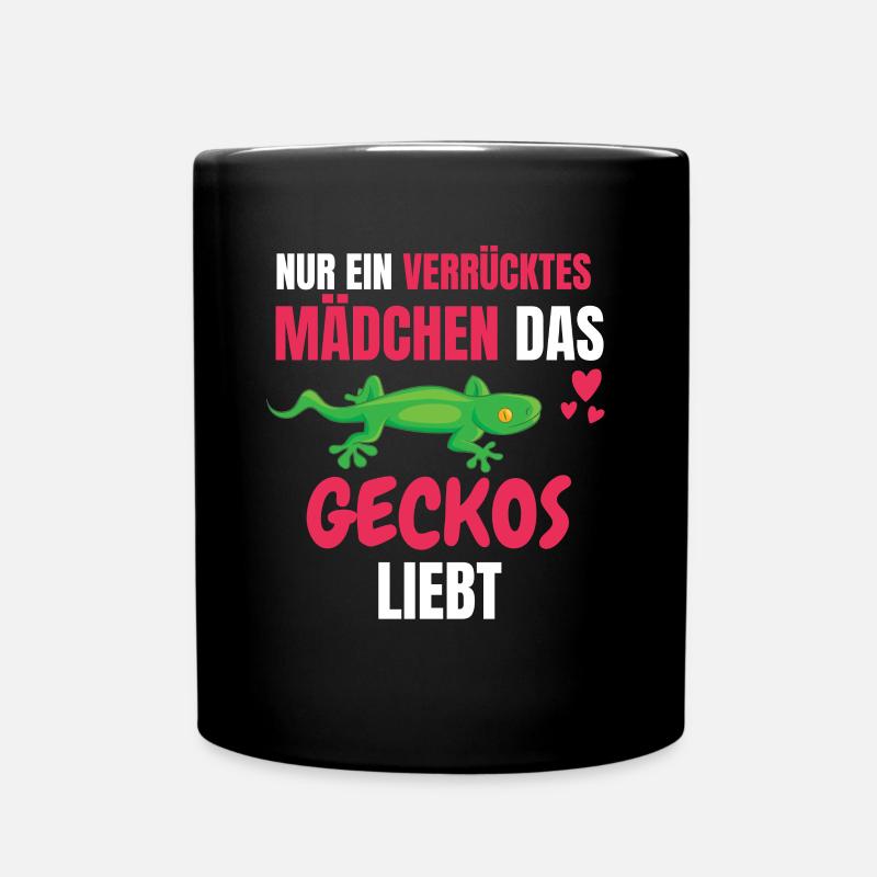 Gecko Mädchen Reptilien Tier Geschenk Gecko - Tasse einfarbig - Schwarz