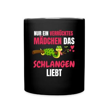 Schlangen Mädchen Zoo Tier Geschenk Schlange - Tasse einfarbig - Schwarz - Vorne