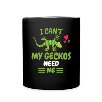 Lizard Animal Lovers Zoo Animal Gift Gecko - Full Colour Mug - black - Front