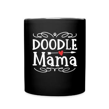 Women Doodle Mama Labradoodle Goldendoodle - Full Colour Mug - black - Front