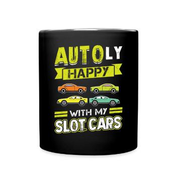 AUTOly Happy With My Slot Cars - Tasse einfarbig - Schwarz - Vorne