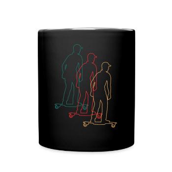 Elektro-Skateboard Skater Retro Vintage Geschenk - Tasse einfarbig - Schwarz - Vorne
