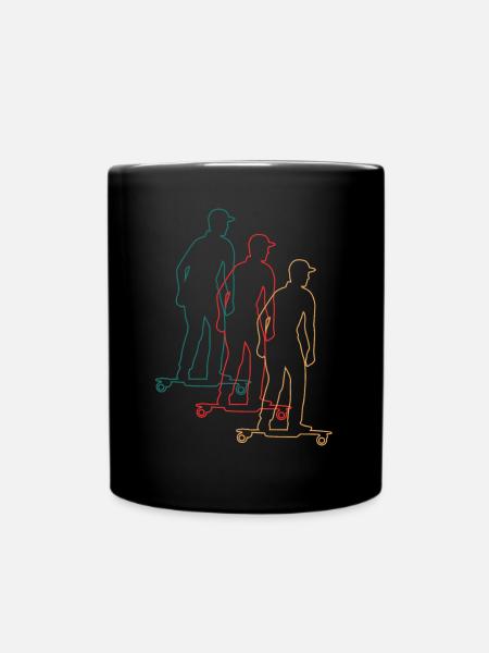 Skateboard Electrique Skater Retro Vintage Cadeau - Mug uni - noir