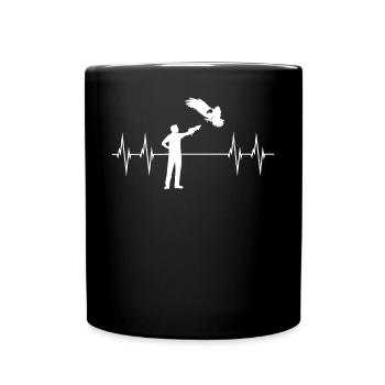 Fauconnier Oiseau de proie ECG Ligne Fauconnerie Cadeau - Mug uni - noir - Devant
