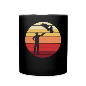 Fauconnier avec cadeau rétro de fauconnerie d’oiseau de proie - Mug uni - noir - Devant