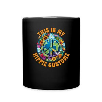 Hippie Peace Sign Peace Flowers Flower Child - Mug uni - noir - Devant