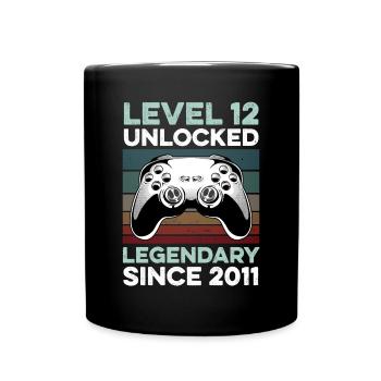 Niveau 12 ans Année d’anniversaire 2011 Gamer Boy - Mug uni - noir - Devant