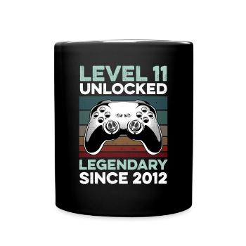 Niveau 11 ans Année d’anniversaire 2012 Gamer Boy - Mug uni - noir - Devant