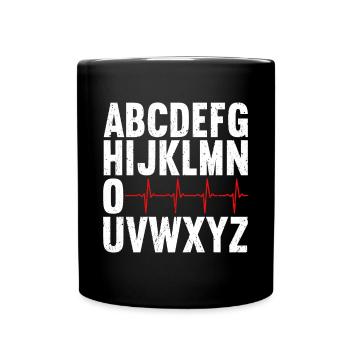 Cardiology ECG Cardiac Nurse Cardiologist - Full Colour Mug - black - Front
