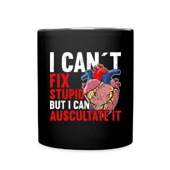 Kardiologie Kardiologe Herzkrankenschwester EKG Medizin - Tasse einfarbig - Schwarz - Vorne
