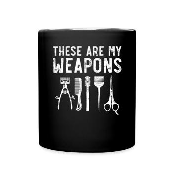 Stylist Haircut Barbershop Friseur Barbier - Tasse einfarbig - Schwarz - Vorne