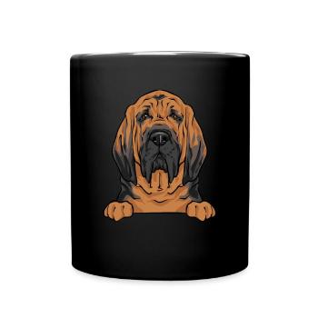 Bloodhound Hund Bluthund - Tasse einfarbig - Schwarz - Vorne