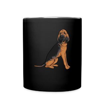 Bloodhound Hund Bluthund - Tasse einfarbig - Schwarz - Vorne