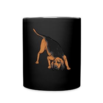 Bloodhound Hund Bluthund - Tasse einfarbig - Schwarz - Vorne