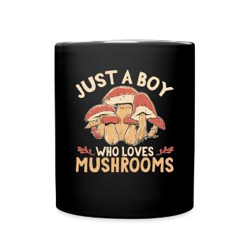 Mushroom picking Mushroom picking Mushrooms Foraging - Full Colour Mug - black - Front