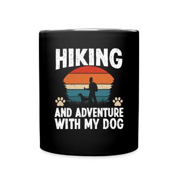 Randonnée et aventure avec mon chien - Mug uni - noir - Devant