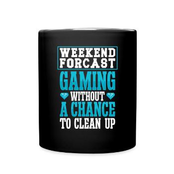 Weekend forecast Gaming without a chance - Full Colour Mug - black - Front