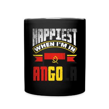 Angola Angola Citation du drapeau angolais - Mug uni - noir - Devant