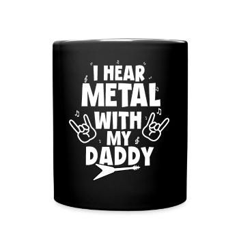 J’écoute du metal avec mon T-shirt Papa pour enfants - Mug uni - noir - Devant