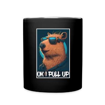Capybara Capybara Cochon d’Inde Mèmes rongeurs - Mug uni - noir - Devant