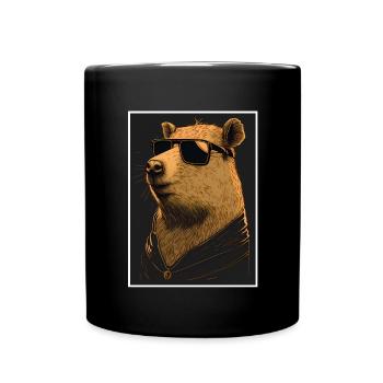 Capybara Capybara Cochon d’Inde Mèmes rongeurs - Mug uni - noir - Devant