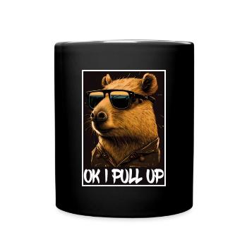 Capybara Capybara Cochon d’Inde Mèmes rongeurs - Mug uni - noir - Devant