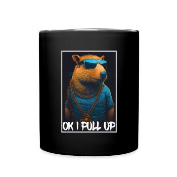 Capybara Capybara Cochon d’Inde Mèmes rongeurs - Mug uni - noir - Devant