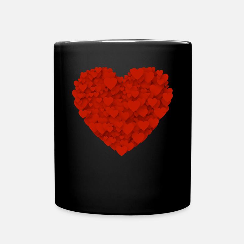 Süßes Hochzeitsantrag, rotes Liebesherz, - Tasse einfarbig - Schwarz