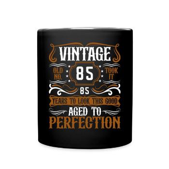 85th Birthday Vintage Retro - Full Colour Mug - black - Front